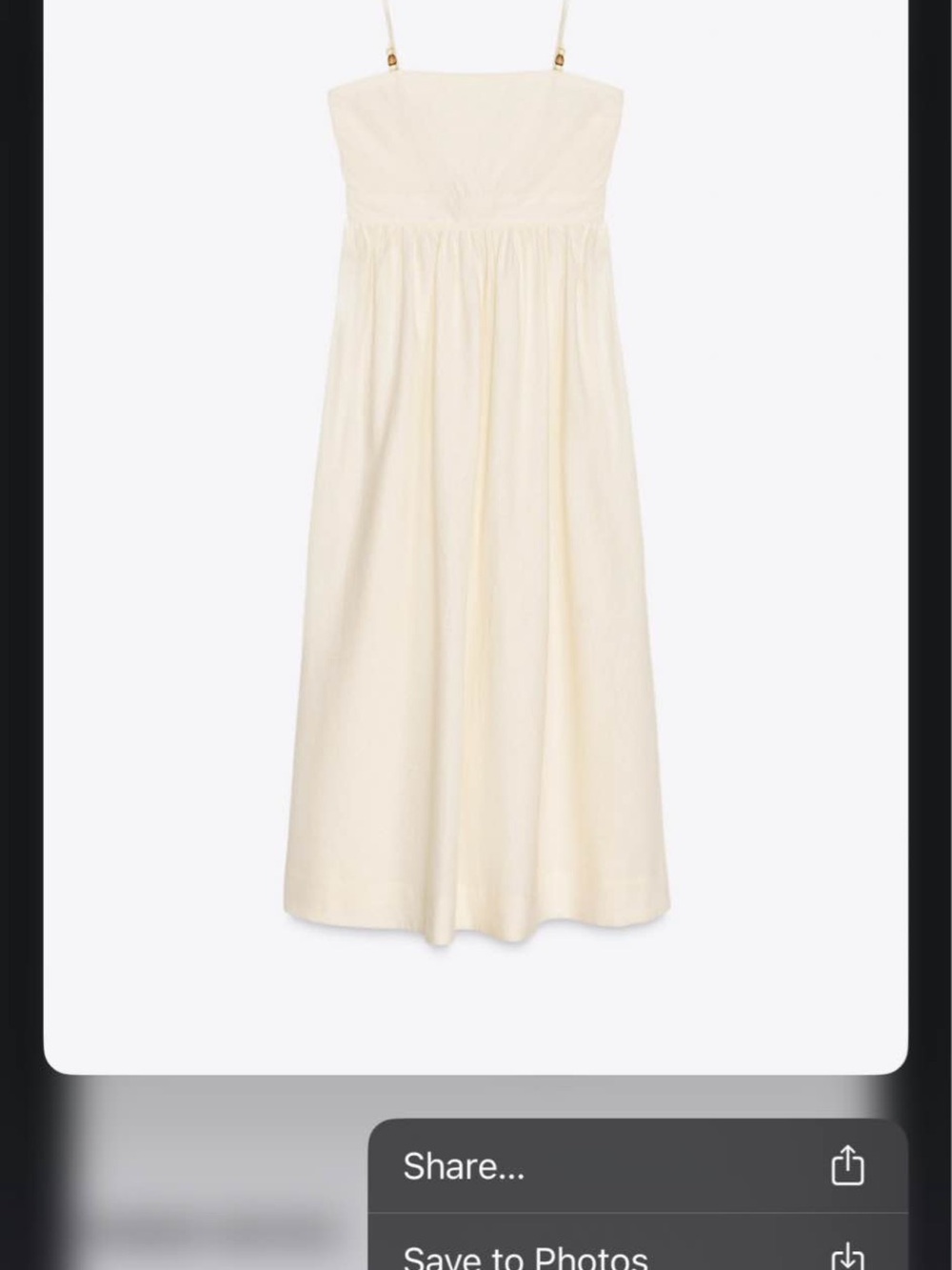 Zara Cream Strapless Maxi Dress
